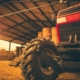 tractor stored in agricultural storage facility